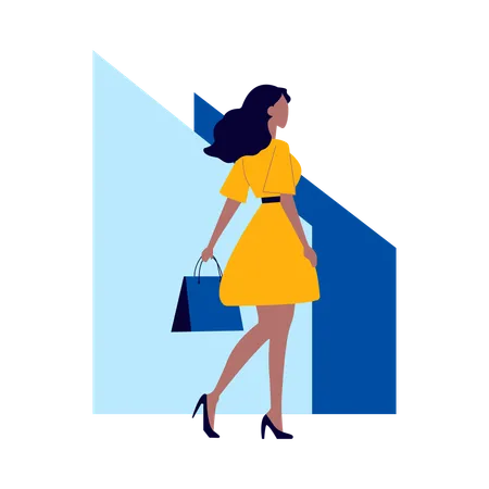 Girl doing shopping  Illustration