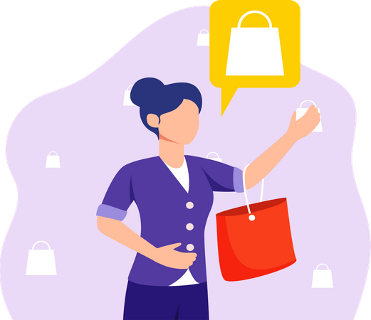 Girl doing shopping  Illustration