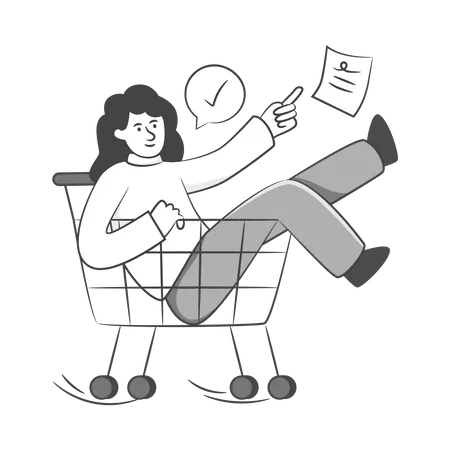 Girl doing shopping  Illustration