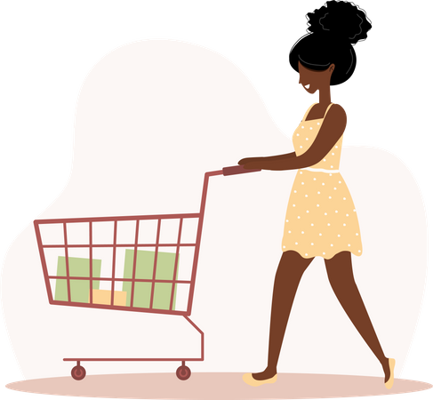 Girl doing shopping  Illustration