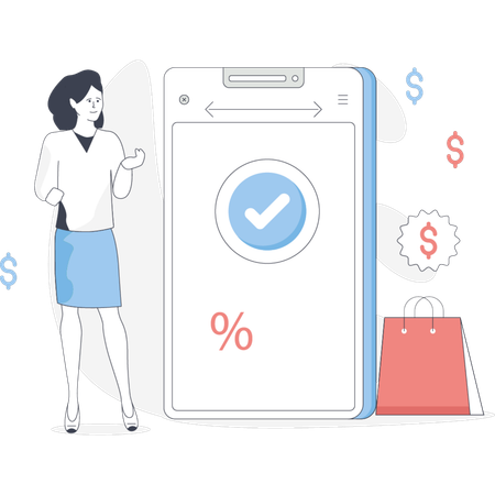 Girl  doing shopping online  Illustration