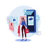 shopping using vr tech illustration free download