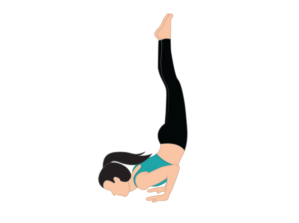 Girl doing shoulder stand yoga  Illustration