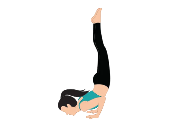 Girl doing shoulder stand yoga  Illustration