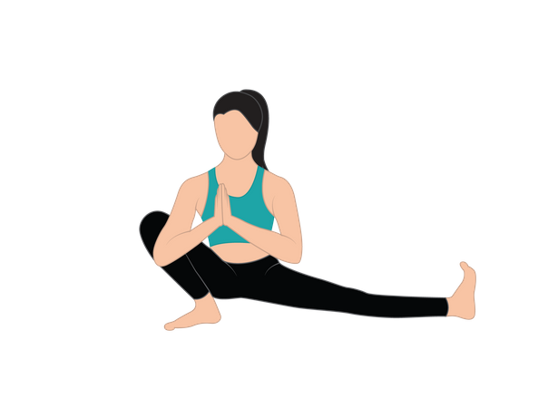 Girl doing side lunge  Illustration