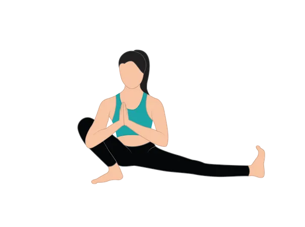 Girl doing side lunge  Illustration