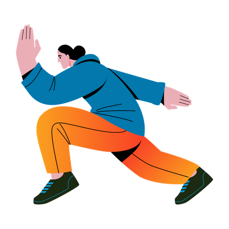Girl doing side lunges  Illustration