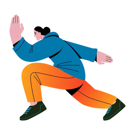 Girl doing side lunges  Illustration