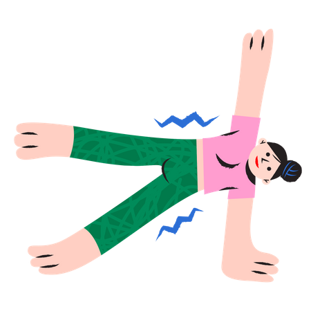 Girl doing side plank  Illustration