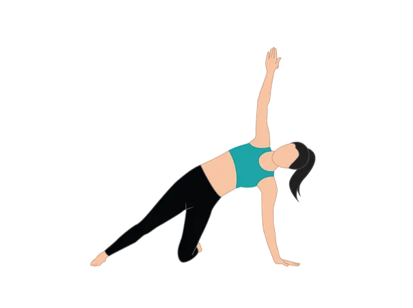 Girl doing side plank  Illustration