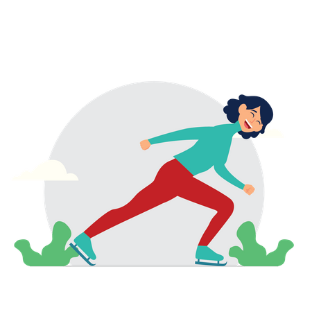 Girl doing skating  Illustration