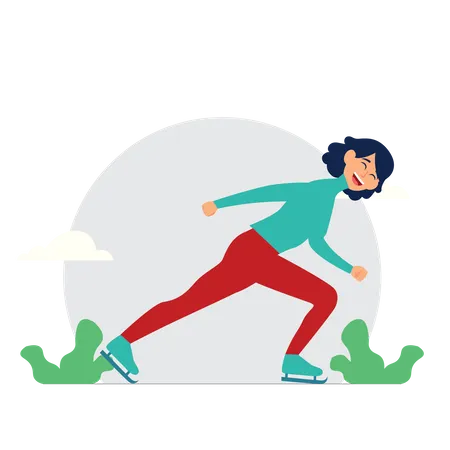 Girl doing skating  Illustration