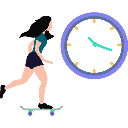 Girl doing skating  Illustration