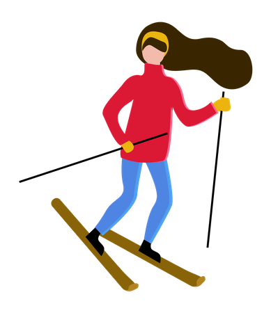 Girl Doing Ski Illustration