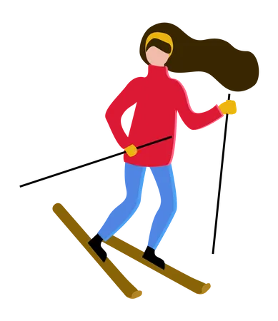 Girl Doing Ski Illustration