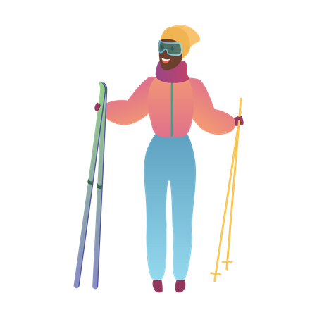 Girl doing skiing  Illustration