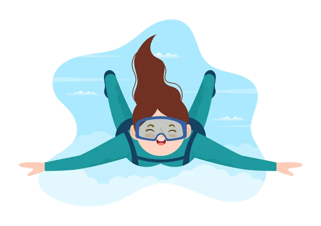 Girl doing skydiving  Illustration