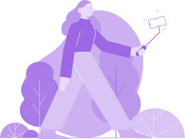 Girl doing Social Media Vlogging  Illustration