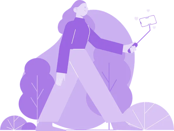 Girl doing Social Media Vlogging  Illustration