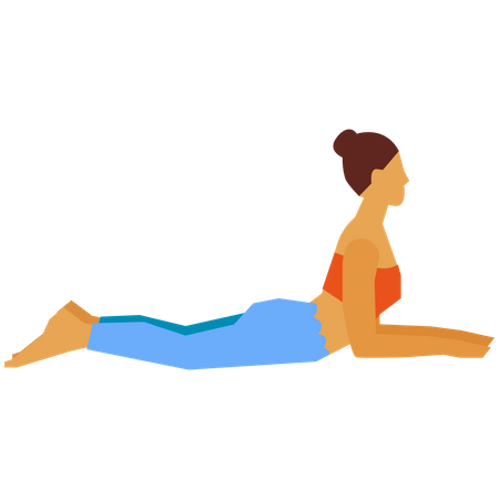 Girl doing sphinx yoga pose Illustration