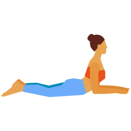 Girl doing sphinx yoga pose  Illustration