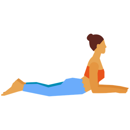 Girl doing sphinx yoga pose  Illustration