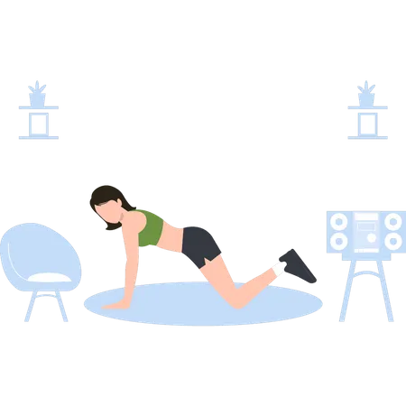Girl doing spine exercise Illustration