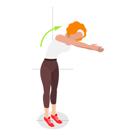 Girl doing Spine muscles exercise  Illustration