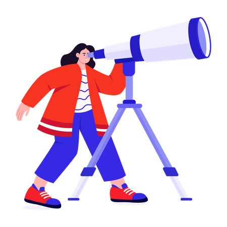 Girl doing stargazing  Illustration