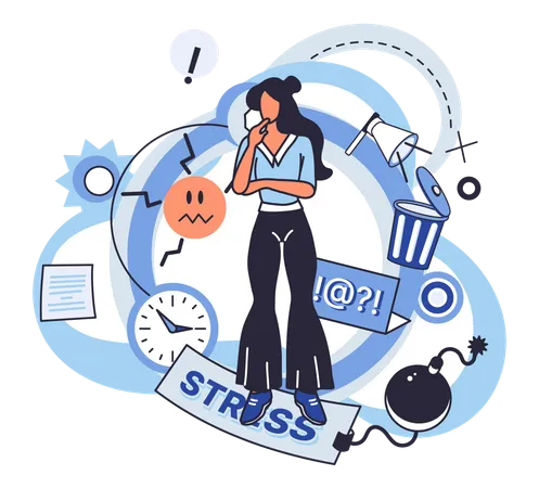 Girl doing Stress management  Illustration