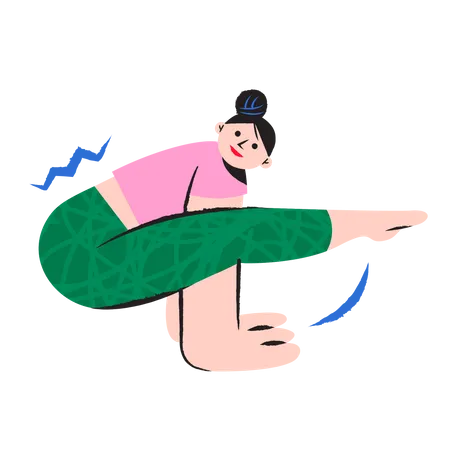 Girl doing stretching  イラスト