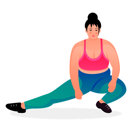 Girl doing stretching exercise  Illustration