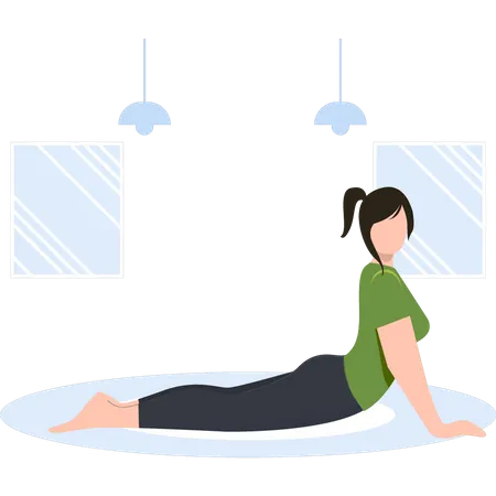 Girl doing stretching exercise Illustration