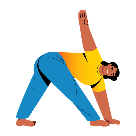 Girl doing stretching exercise  Illustration