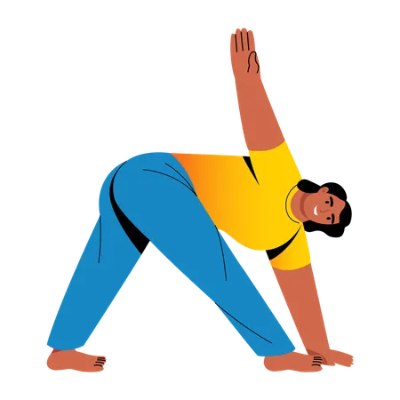 Girl doing stretching exercise  Illustration