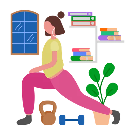 Girl doing Stretching Exercise  Illustration