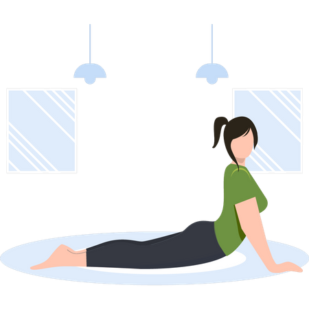 Girl doing stretching exercise  Illustration