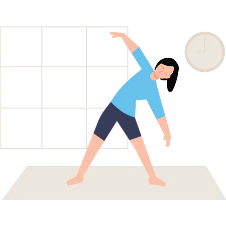 Girl doing stretching exercise  Illustration