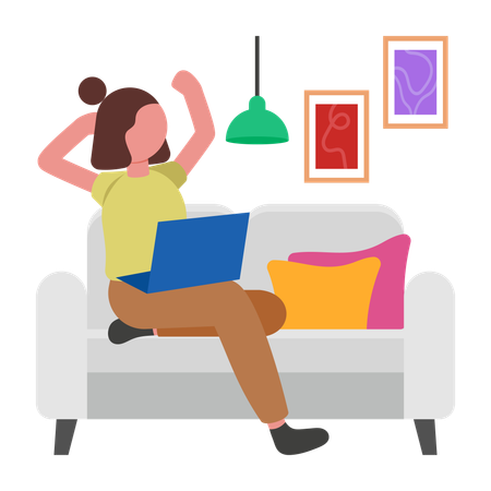 Girl doing Stretching  Illustration