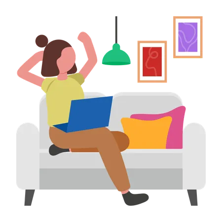 Girl doing Stretching  Illustration