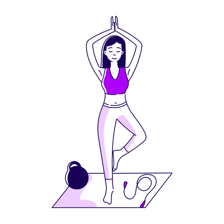 Girl doing stretching  Illustration