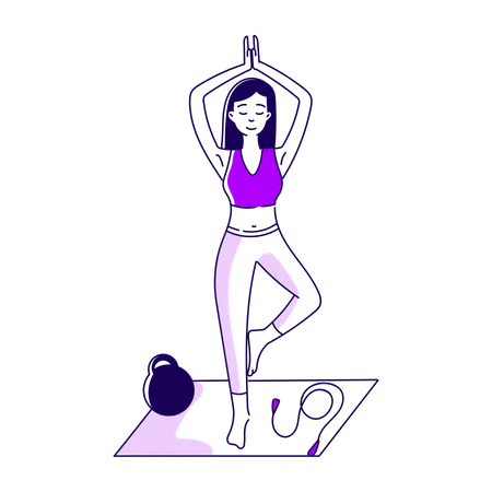 Girl doing stretching  Illustration