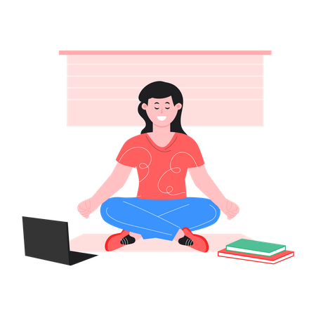 Girl doing stretching  Illustration