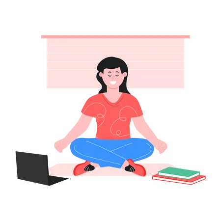 Girl doing stretching  Illustration