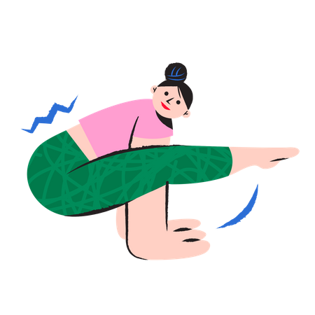 Girl doing stretching  Illustration