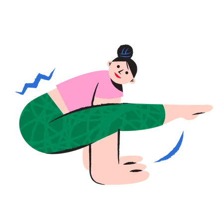 Girl doing stretching  Illustration