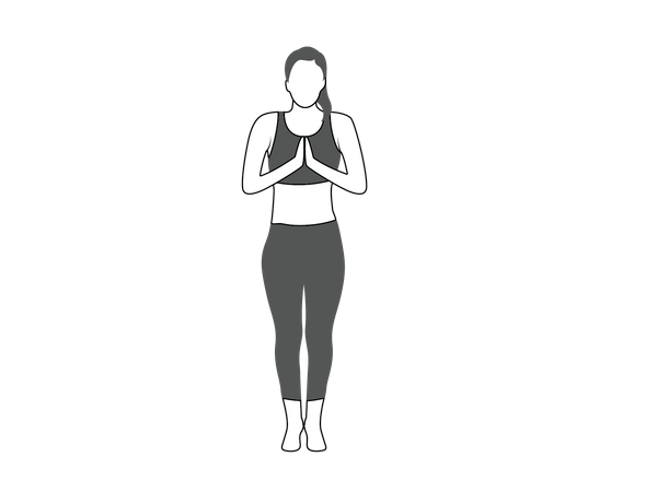 Girl doing Tadasana  Illustration