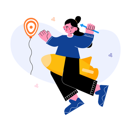 Girl doing Target based advertising  Illustration