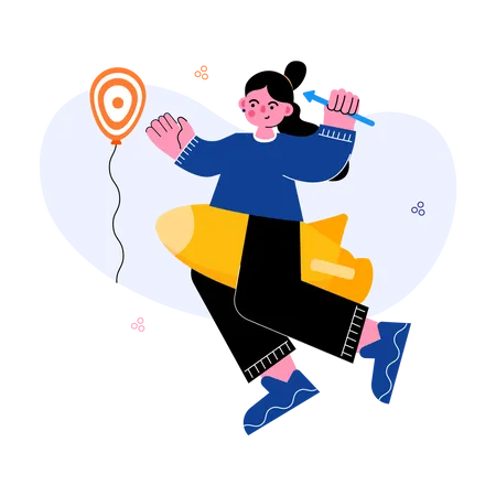 Girl doing Target based advertising  Illustration