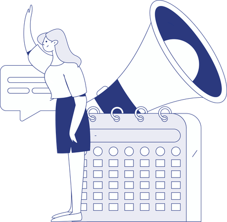 Girl doing Task Announcement  Illustration